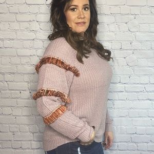 Lavender Fringe Sweater
